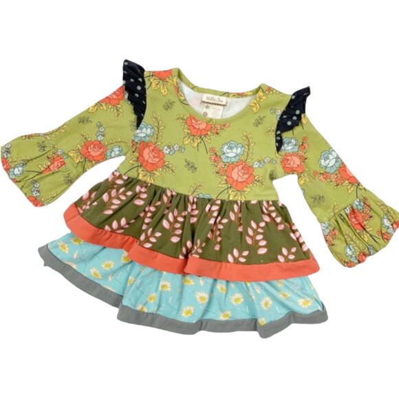 Matilda Jane Girls Top Size 8 Secret Fields Frills Fauna Ruffle Tee Floral Multi - Picture 2 of 7